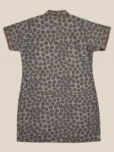 black&amp; grey  short Kurta Set with Dupatta