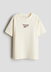 H&M X Reebok Cream Logo T-Shirt