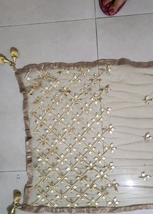 Golden Sheen And Mirror Dupatta