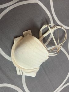Cream Padded Bra with Straps