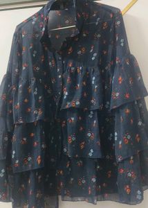 Floral Ruffle Layered Top