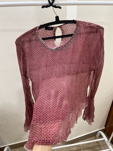 Mesh Chiffon TOP with flared bell sleeves