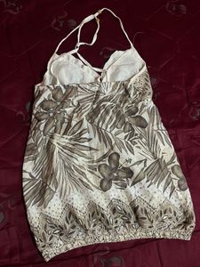 Boho Floral Print Halter Neck Top