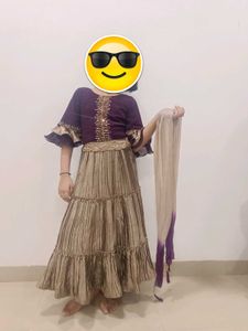 Girls Ethnic Dress &amp; Scarf