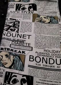Unique Comic Print Black Shirt