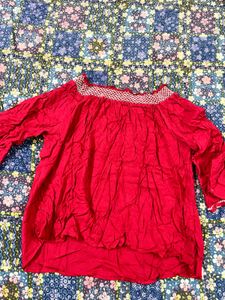 Chic Off-Shoulder Red Top