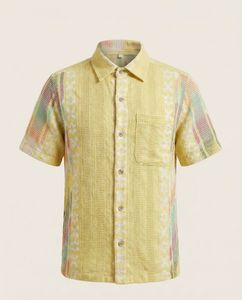 Yellow Patterned Short Sleeve Shirt