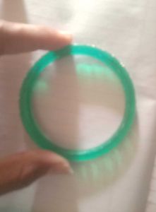 Stylish Green-gold Glitter Bangles - Set of 6
