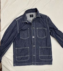 Korean Wabash Stripe Denim Chore Jacket