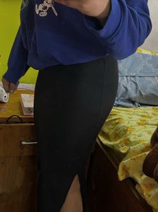 High-Slit Midi Skirt