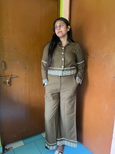 Olive Green Ethnic co ord set