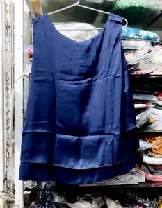 Elegant Navy Blue Layered Tank Top