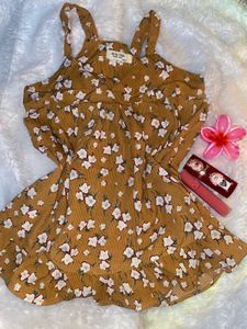 Cute Floral Print Mini Dress