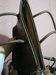 Embossed Leather Tote Bag