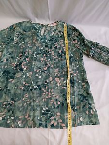Vintage Floral Green Top