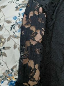 ethnic Black Lace kurthi