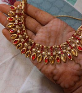Red &amp; Gold Tone Necklace