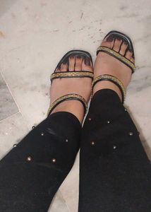 Sparkling Strappy Flat Sandals
