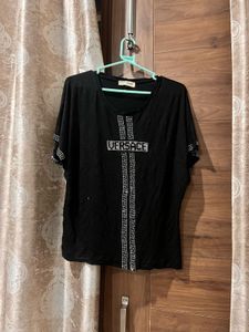 PLUS SIZE  Black Versace Top