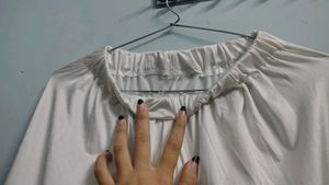 silk satin white plazo net presented fashionable