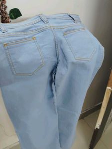 Light Blue Straight Leg Jeans
