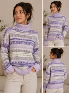Cozy Fair Isle Turtleneck Sweater