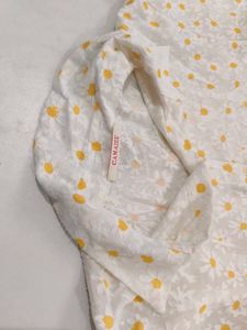 Sunny Daisy Sheer Button-Down Blouse 🌼