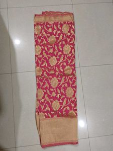 Beautiful Pink Banarasi Silk Saree