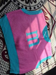 Vibrant Pink & Teal Knit Vest