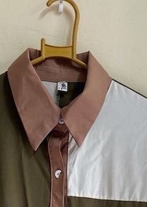 Color Block Shirt Dress