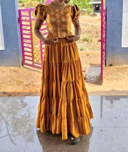 frill skirt with corset top