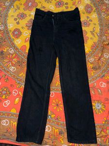 Loose Fit High Rise Black Jeans
