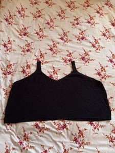 Black Ribbed Crop Top