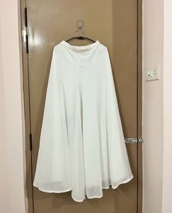 White Flared Georgette Palazzo