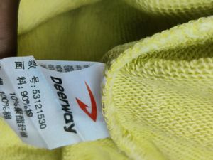 💥BUY1GET1💥 yellow Deerway hoodie with green drawstrings