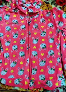 Cute Pink Bunny Print Nightsuit