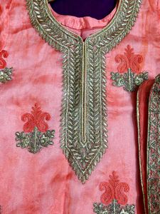 Elegant Peach Embellished Salwar Kameez