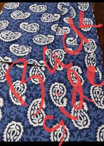 Short Blue Paisley Print Kurti - Size 40