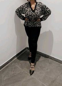 Combo- glitter Top &amp; Leather Tights