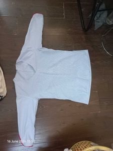 Light Blue Kurta with Red Accents