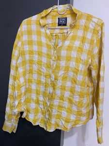 Stylish Yellow Checkered Button-Up Shirt