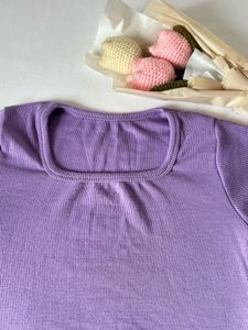 Lavender Ribbed Square Neck Top 💜