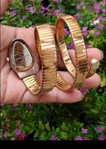 Elegant  Bvlgari Gold Snake Wrap Watch