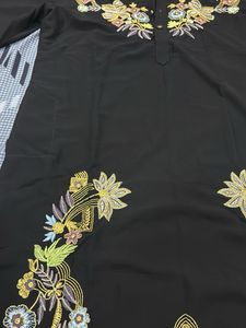 Embroidered Black Kurta