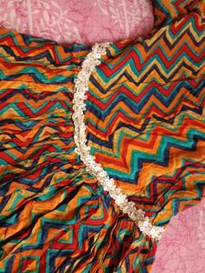 Vibrant Zigzag Print Sharara