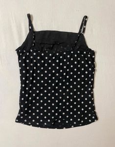 Black Polka Dot Camisole Top