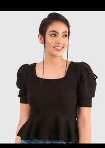 Stylish Black Peplum Top