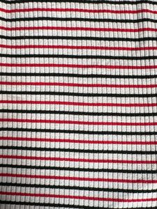 Striped Cropped Tank Top with Cherry Print