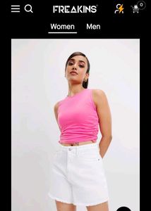 FREAKINS White Denim Raw Edge Shorts