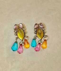 2 PAIR Colorful Dangle Earrings